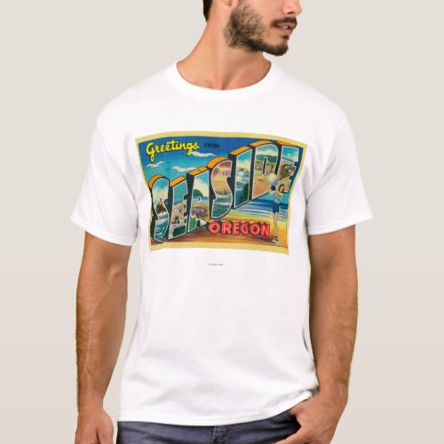 Seaside Oregon _ Large Letter Scenes T_Shirt