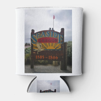 Seaside Oregon Lewis and Clark Sign on Prom Beach Can Cooler