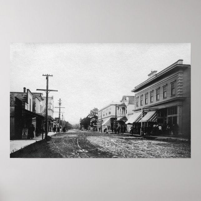 Seaside, Oregon Main Street View Photograph Poster (Front)