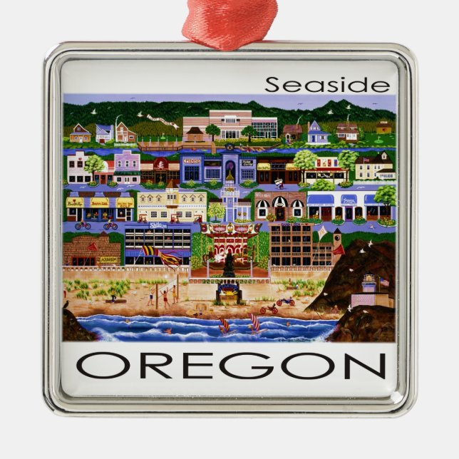 Seaside Oregon Metal Ornament (Front)