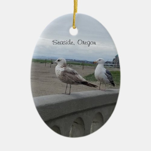 Seaside Oregon Seagulls on the Beach Prom Ornament