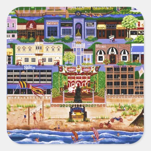 Seaside Oregon Square Sticker