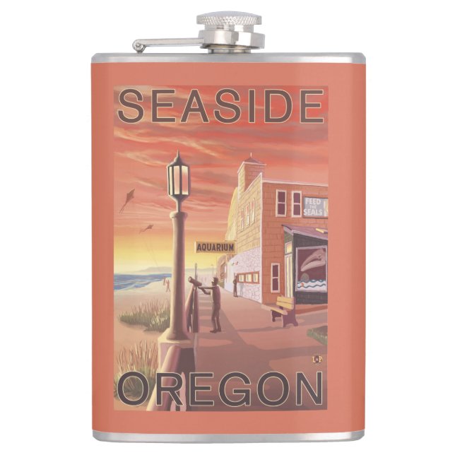 Seaside, OregonAquarium View Flask (Front)
