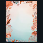 Seaside Paper Letterhead<br><div class="desc">A colorful frame of shells,  sea stars,  and corals surrounds a gradient background of sand and tropical ocean colors.  Beautiful and eye-catching,  perfect for you casual correspondence.</div>