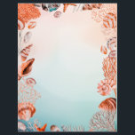 Seaside Paper Letterhead<br><div class="desc">A colorful frame of shells,  sea stars,  and corals surrounds a gradient background of sand and tropical ocean colors.  Beautiful and eye-catching,  perfect for you casual correspondence.</div>