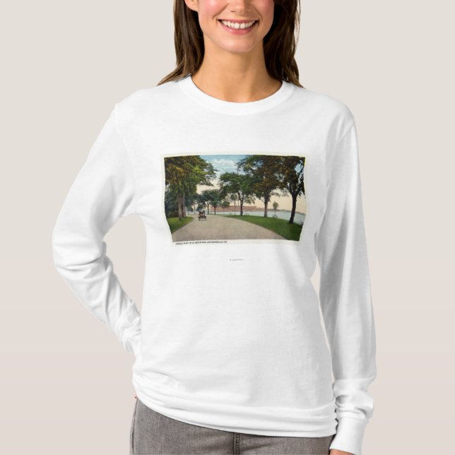 Seaside Park Drive View Showing Locomobile T-Shirt (Front)