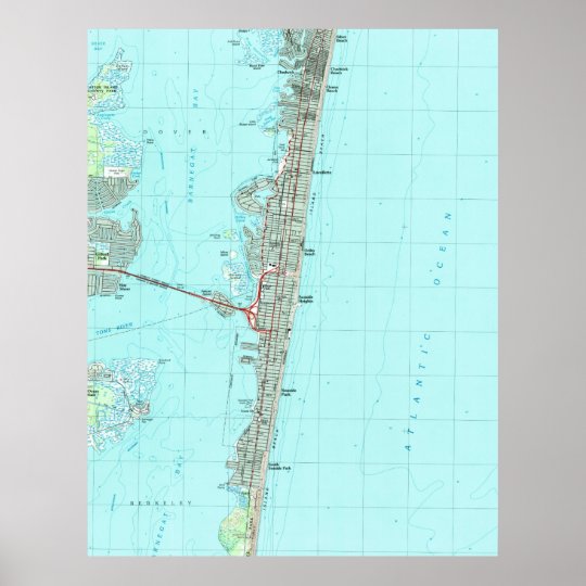 Seaside Park & NJ Shore Map (1989) Poster | Zazzle.com