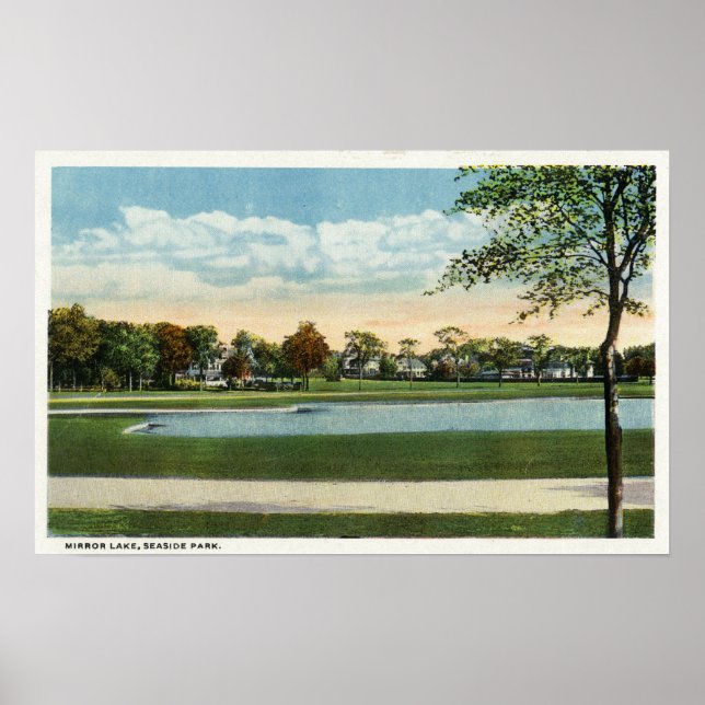 Seaside Park View of Mirror Lake Poster (Front)