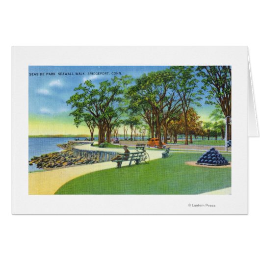 Seaside Park View of the Seawall Walk Cards (Front Horizontal)
