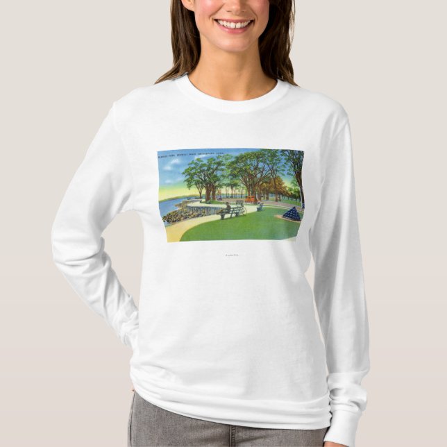 Seaside Park View of the Seawall Walk T-Shirt (Front)