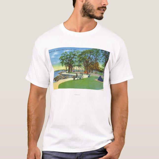 Seaside Park View of the Seawall Walk T-Shirt (Front)