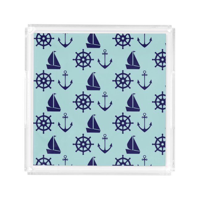 Seaside Pattern Acrylic Tray (Front)