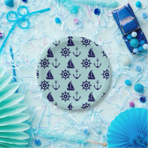 Seaside Pattern Paper Plates