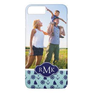 Seaside Pattern Your Photo & Monogram iPhone 8 Plus/7 Plus Case