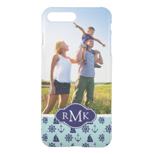 Seaside Pattern Your Photo & Monogram iPhone 8 Plus/7 Plus Case
