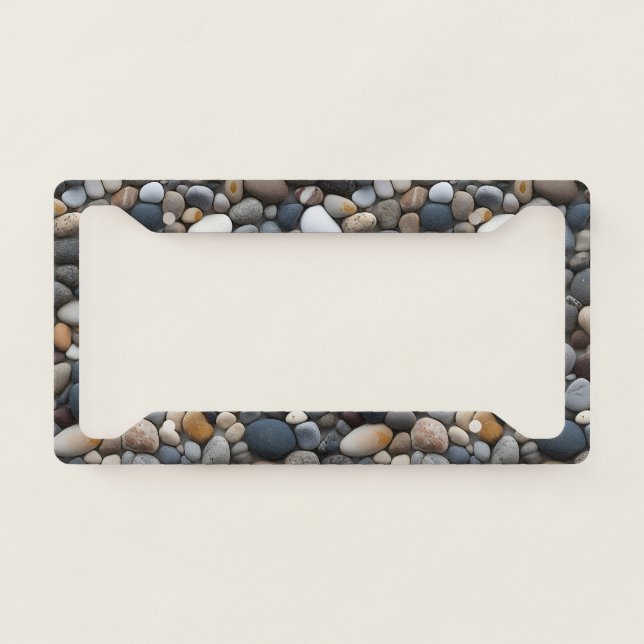 Seaside Pebbles License Plate Frame (Front)