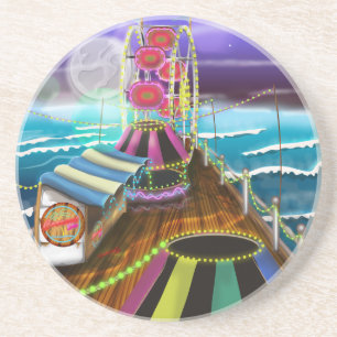 Seaside Peer Arcade Funfair Drink Coaster