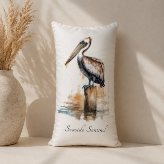 Seaside Pelican Coastal Sofa Accent Lumbar Pillow