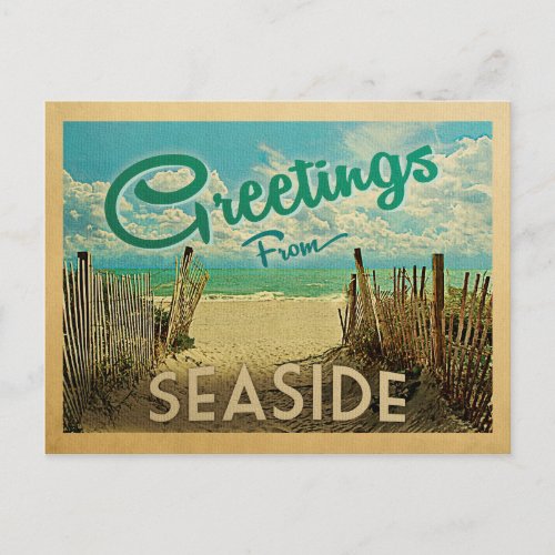 Seaside Postcard Beach Vintage Travel