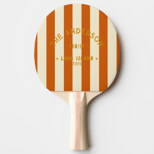 Seaside Pumpkin Striping & Family Name Ping Pong Paddle