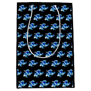 Seaside Resting Seagull Coastal Wildlife Art Blue  Medium Gift Bag