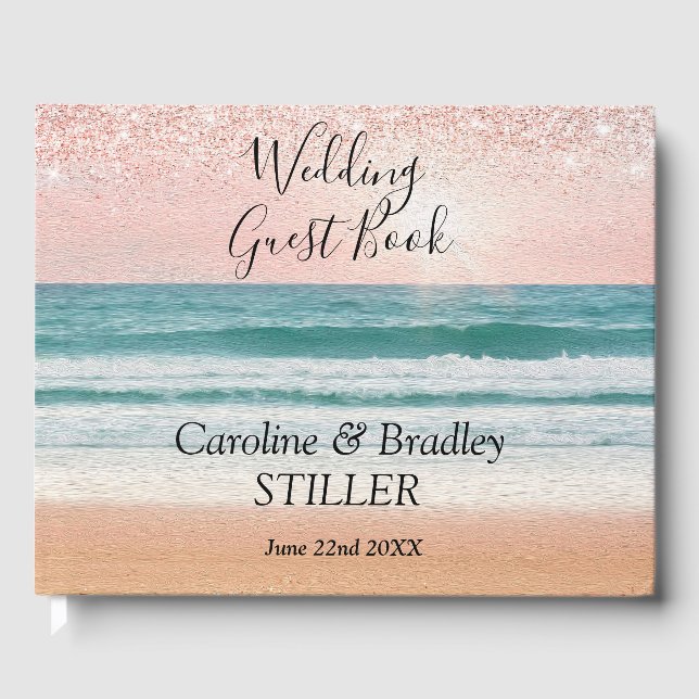 Seaside Romance: Elegant Beach Guest Book (Front)