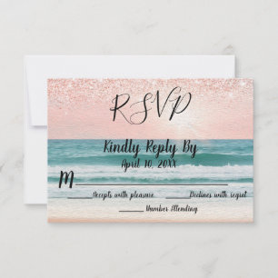 Seaside Romance: Elegant Beach Wedding RSVP Card
