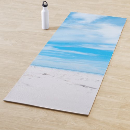 Seaside Sand Blue Sky Clouds Design Template Yoga Mat