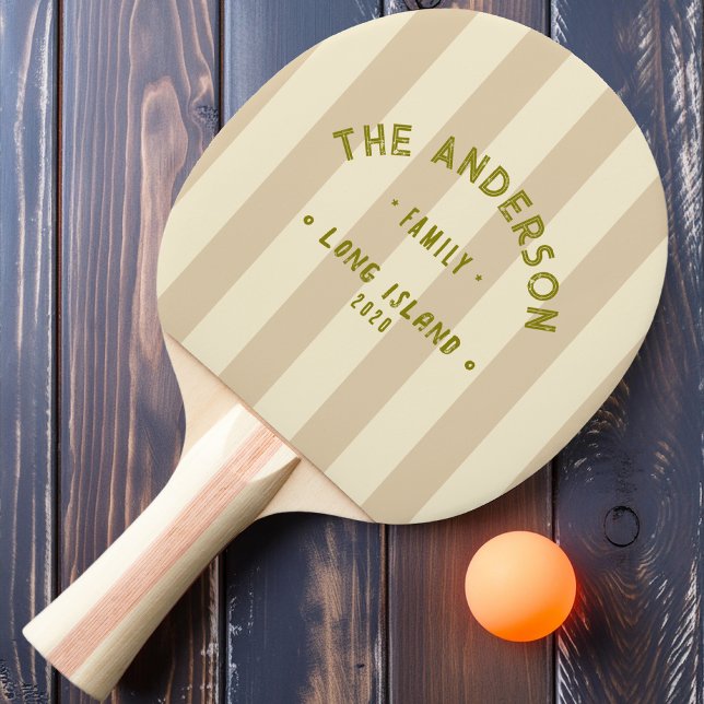 Seaside Sand Dune Striping & Family Name Ping Pong Paddle (Creator Uploaded)