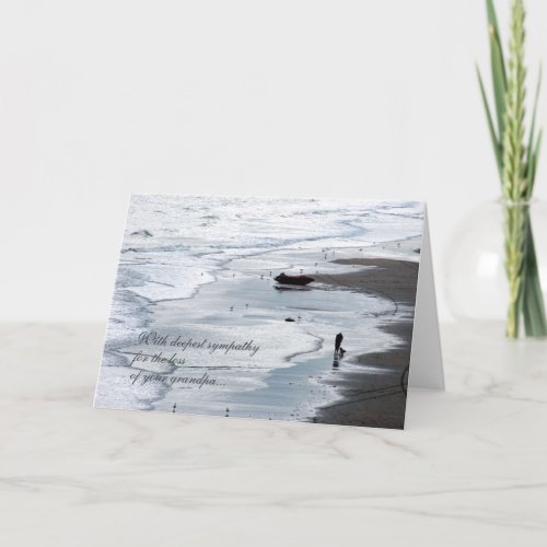 Seaside Scene at Dusk _ Loss of Grandpa Sympathy Card