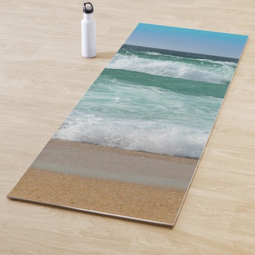 Seaside Sea Waves Sand Beach Template Fitness Yoga Mat