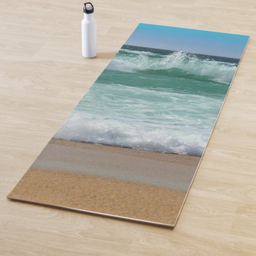 Seaside Sea Waves Sand Beach Template Trendy Yoga Mat