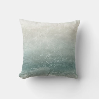 Seaside Seafoam Taupe And Blue Splash Throw Pillow