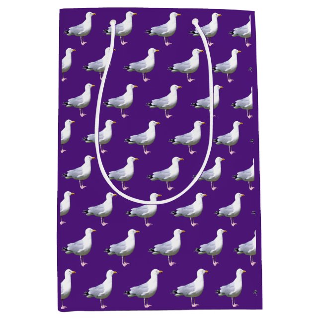 Seaside Seagull Standing Gull Ocean Bird Minimal  Medium Gift Bag (Front)