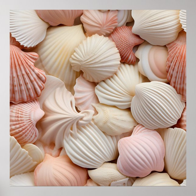 Seaside Seashells Art Poster (Front)