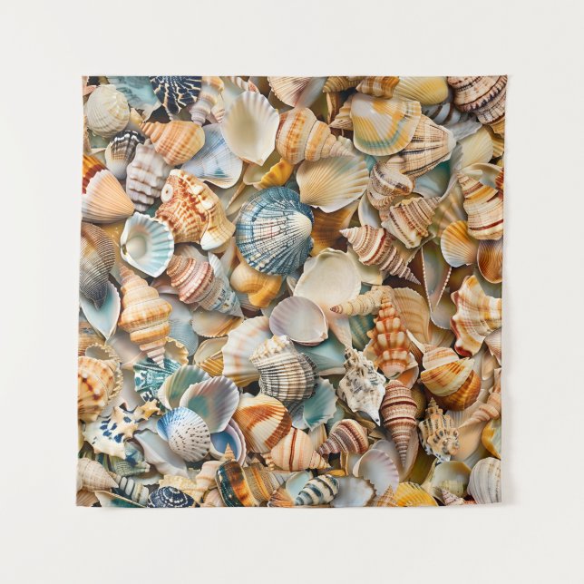 Seaside Seashells Art Tapestry (Front)