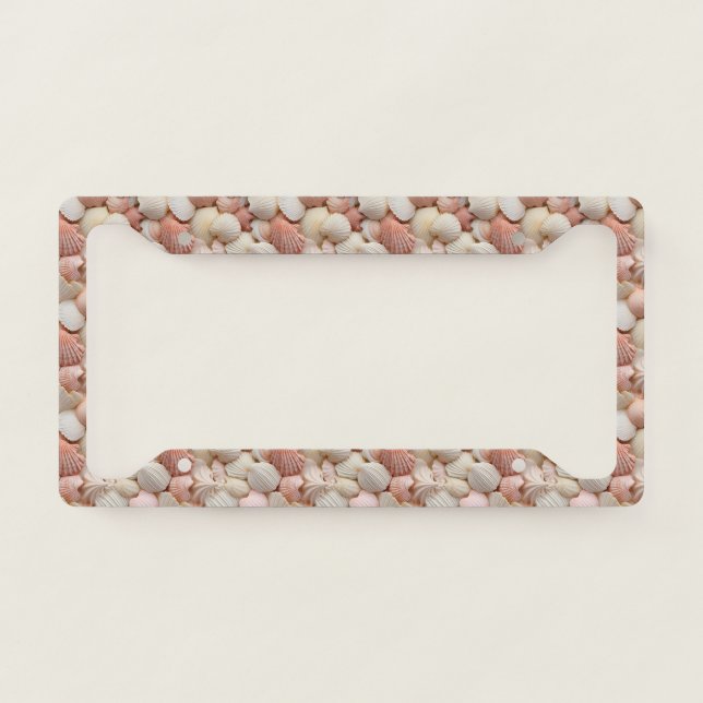 Seaside Seashells License Plate Frame (Front)