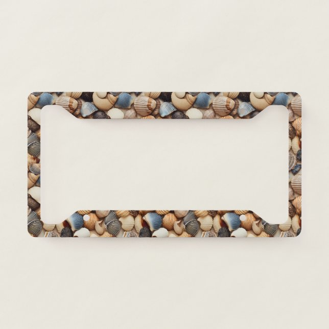 Seaside Seashells License Plate Frame (Front)