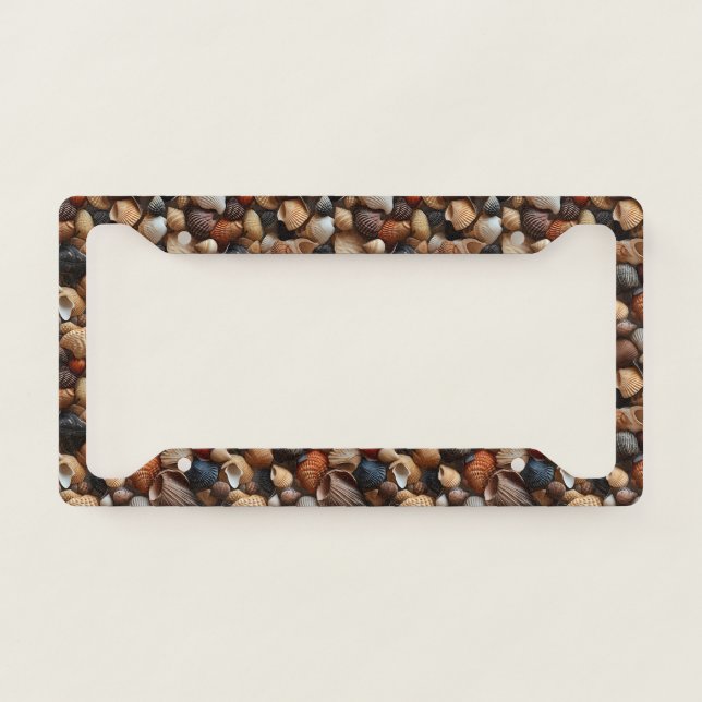 Seaside Seashells License Plate Frame (Front)