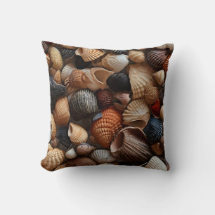 Seaside Seashells Throw Pillow