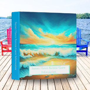 Seaside Serenity Beach House Custom Guest Rules 3 Ring Binder