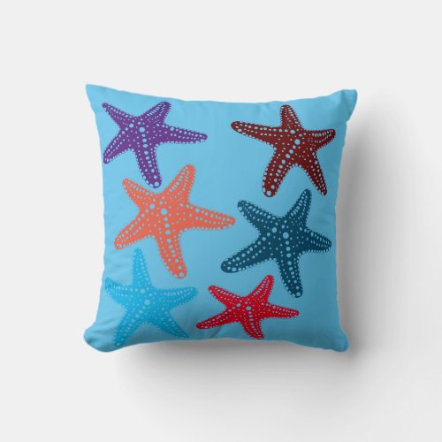 Seaside Serenity Starfish Pillow Throw Pillow