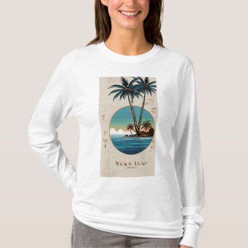 Seaside Serenity Three Coconut Trees T_Shirt 