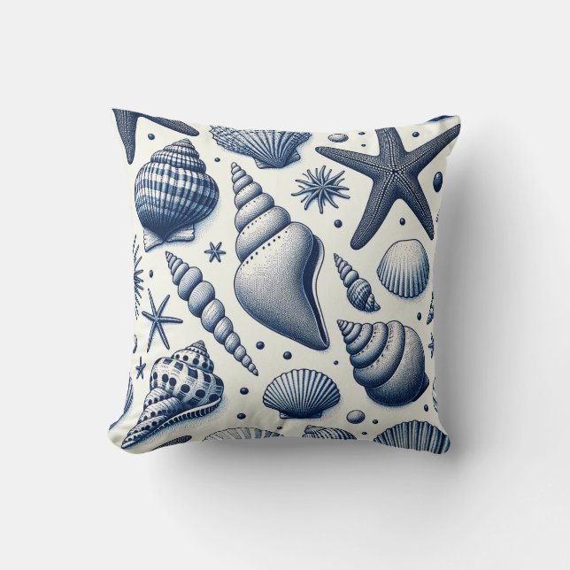 Seaside Serenity Throw Pillow (Front)