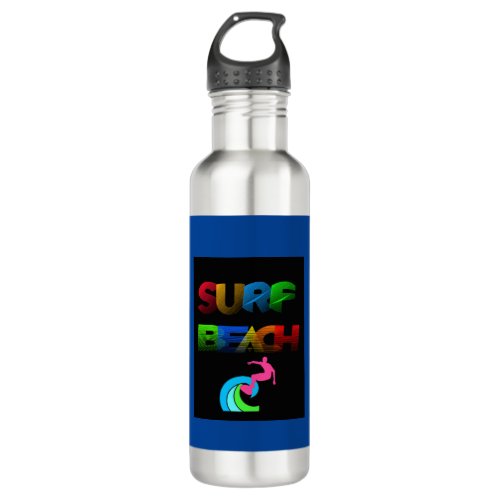 Seaside Serenity Tranquil Surf Beach Stainless Steel Water Bottle