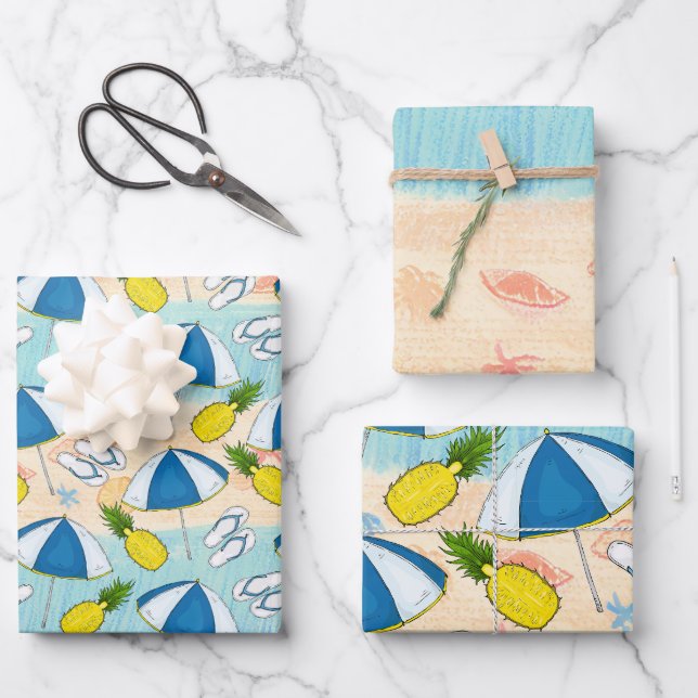 Seaside Serenity Wrapping Paper Sheets (Front)