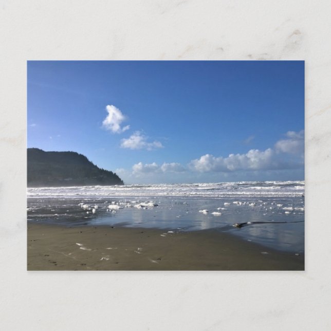 Seaside Shore in Winter, Oregon Coast Postcard (Front)