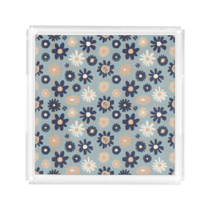 "Seaside Siesta Blooms" Acrylic Tray