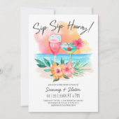 Seaside Sippin' | Tropical Beach Baby Shower Invitation (Front)