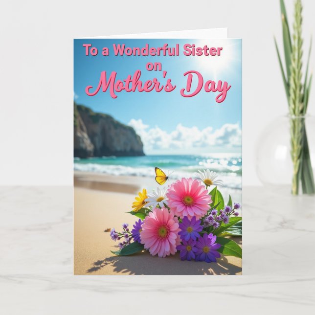 Seaside Sister Mothers Day Card (Front)